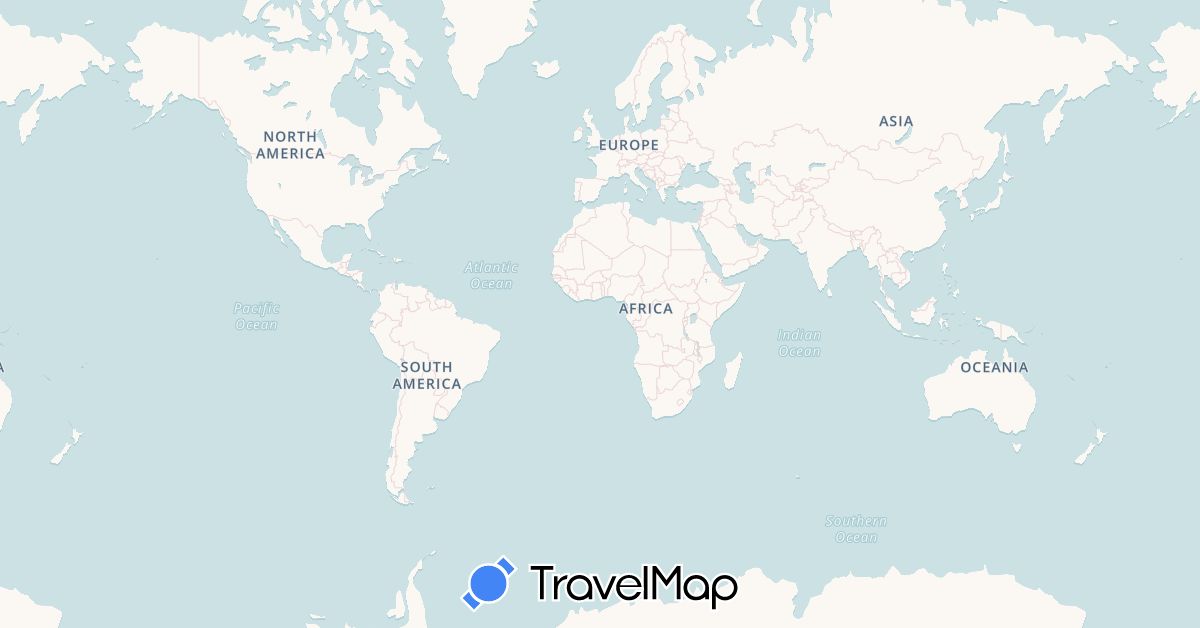 TravelMap itinerary: driving, plane in Indonesia (Asia)